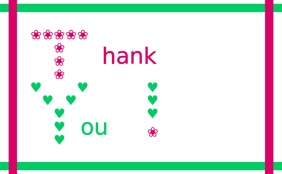 Thank you cards created with ggplot2.